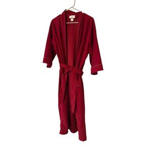 Bill Blass Burgundy Robe One Size Fits All Made In USA Belted Piping Detail Vint